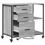 vidaXL Dulap de birou sonoma gri 76 x 41 x 72 cm Lemn compozit
