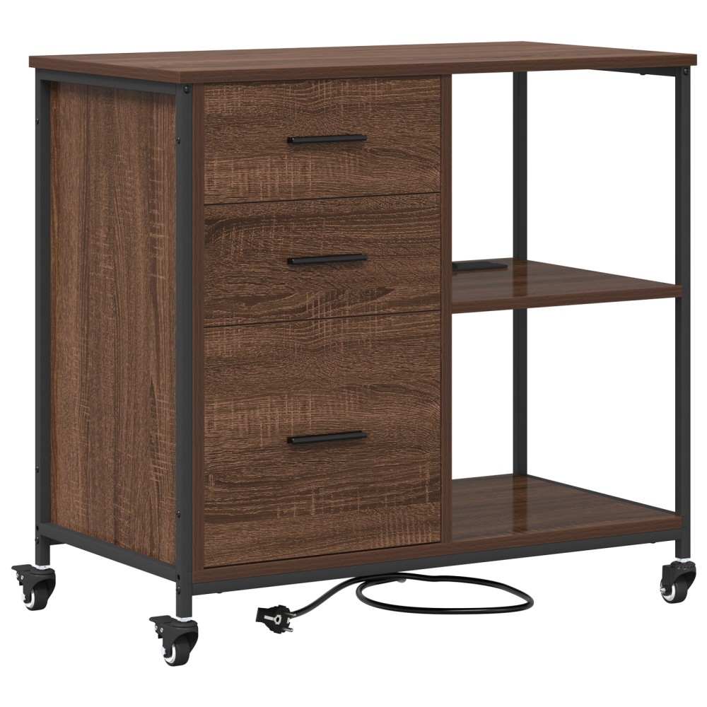 vidaXL Dulap de birou Stejar brun 76 x 41 x 72 cm Lemn compozit