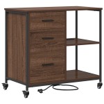 vidaXL Dulap de birou Stejar brun 76 x 41 x 72 cm Lemn compozit