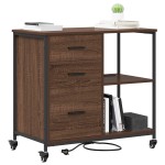 vidaXL Dulap de birou Stejar brun 76 x 41 x 72 cm Lemn compozit