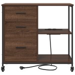 vidaXL Dulap de birou Stejar brun 76 x 41 x 72 cm Lemn compozit