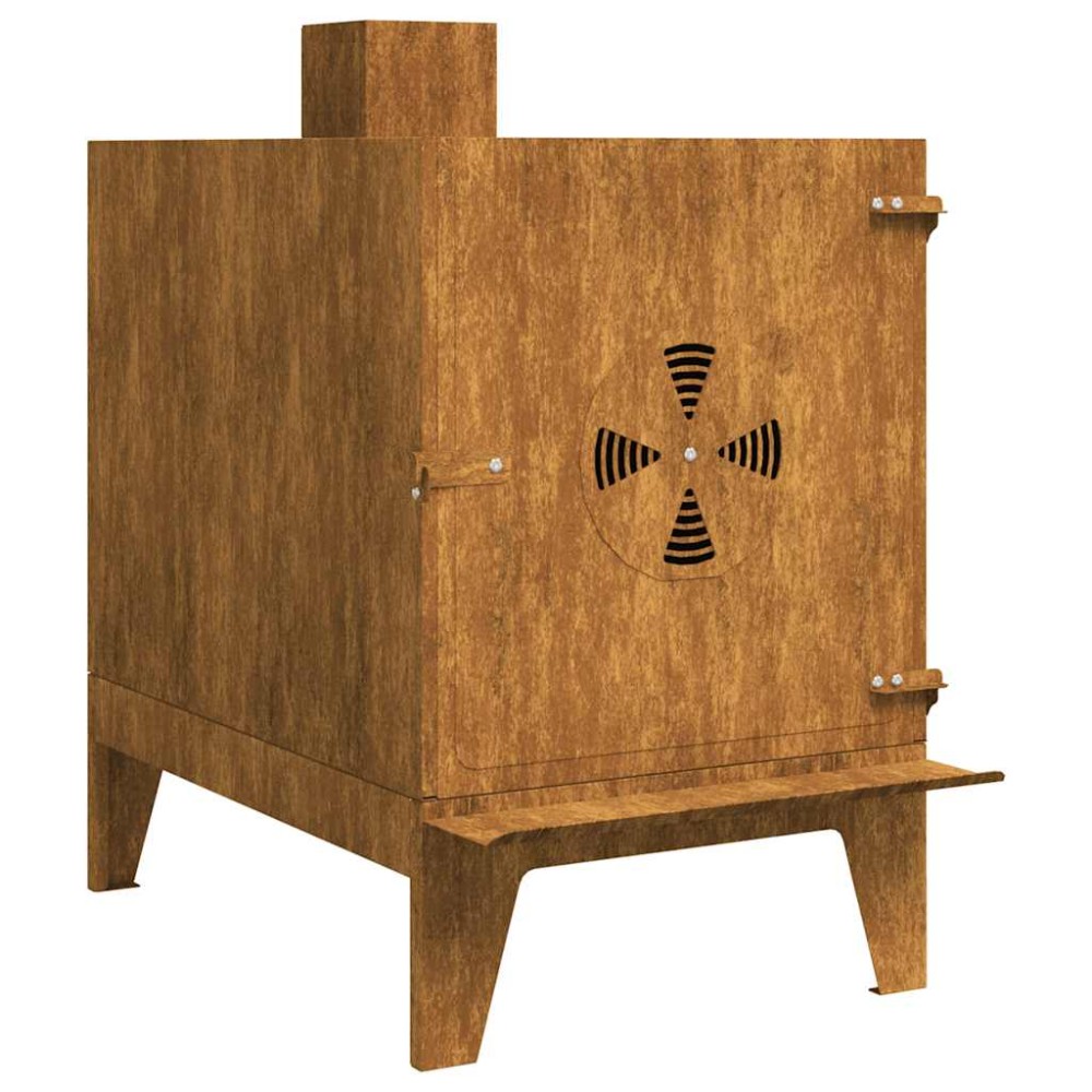 vidaXL Sobă de camping 35x50x60 cm Oțel Corten