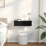 vidaXL Raft de perete cu sertare negru 60x28x15 cm lemn prelucrat vidaXL Raft de perete cu sertare negru 60x28x15 cm lemn prelucrat