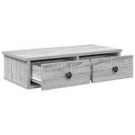 vidaXL Raft de perete cu sertare Gri Sonoma 60x28x15 cm Lemn prelucrat vidaXL Raft de perete cu sertare Gri Sonoma 60x28x15 cm Lemn prelucrat