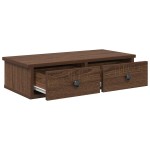 vidaXL Raft de perete cu sertare Stejar maro 60x28x15cm lemn prelucrat