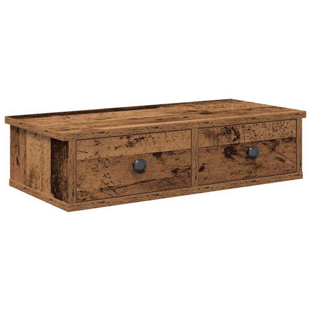 vidaXL Raft de perete cu sertare Lemn vechi 60x25x15 cm Lemn prelucrat
