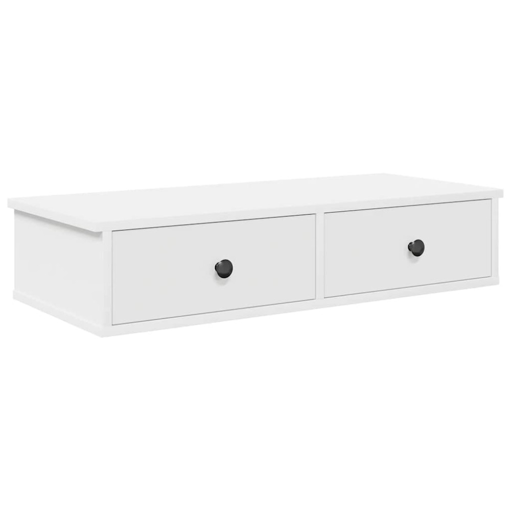 vidaXL Raft de perete cu sertare, alb, 80x31x17 cm, lemn prelucrat