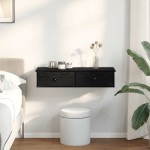 vidaXL Raft de perete cu sertare negru 80x31x17 cm lemn prelucrat