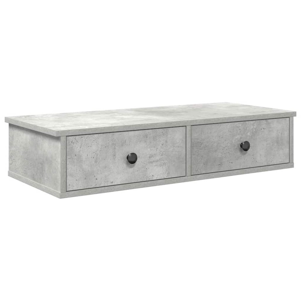 vidaXL Raft de perete cu sertare Gri beton 80x31x17 cm Lemn prelucrat