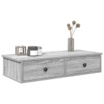vidaXL Raft de perete cu sertare Gri Sonoma 80x31x17 cm Lemn prelucrat vidaXL Raft de perete cu sertare Gri Sonoma 80x31x17 cm Lemn prelucrat