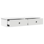 vidaXL Raft de perete cu sertare, alb, 100x37,5x19 cm, lemn prelucrat