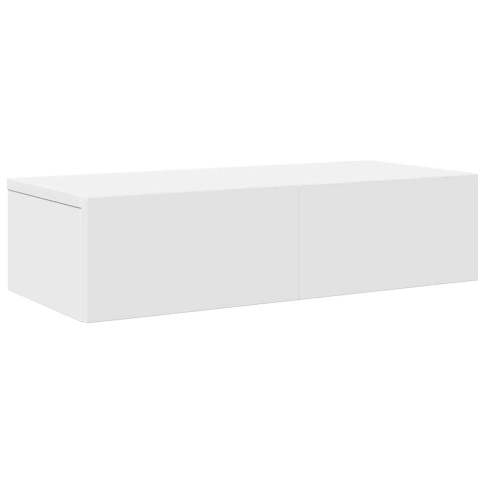 vidaXL Raft de perete cu sertare, alb, 60x26,5x15 cm, lemn prelucrat