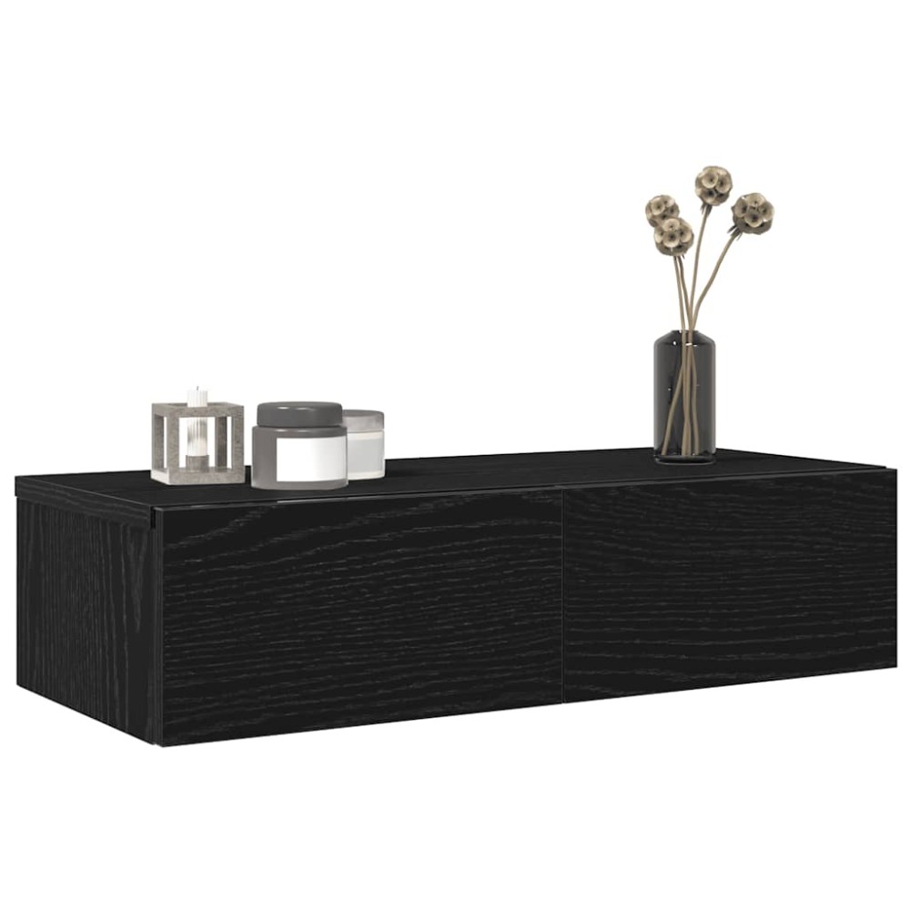 vidaXL Raft de perete cu sertare negru 60x26,5x15 cm lemn prelucrat