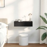 vidaXL Raft de perete cu sertare negru 60x26,5x15 cm lemn prelucrat vidaXL Raft de perete cu sertare negru 60x26,5x15 cm lemn prelucrat