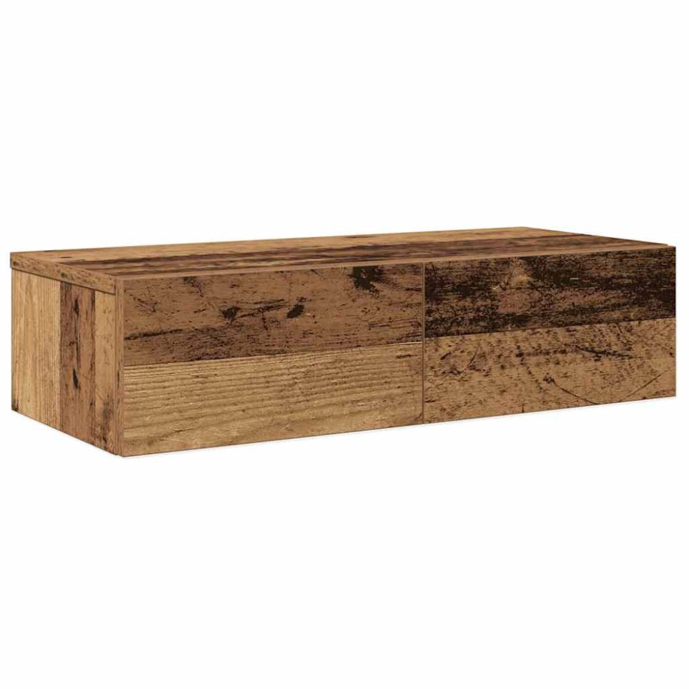 vidaXL Raft perete cu sertare Lemn vechi 60x26,5x15 cm Lemn prelucrat