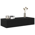 vidaXL Raft de perete cu sertare negru 80x33x17 cm lemn prelucrat vidaXL Raft de perete cu sertare negru 80x33x17 cm lemn prelucrat