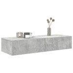 vidaXL Raft de perete cu sertare Gri beton 100x36x19 cm Lemn prelucrat