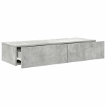 vidaXL Raft de perete cu sertare Gri beton 100x36x19 cm Lemn prelucrat