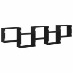 vidaXL Raft cubic de perete cu 5 compartimente negru lemn prelucrat vidaXL Raft cubic de perete cu 5 compartimente negru lemn prelucrat
