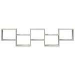 vidaXL Raft cubic perete cu 5 compartimente gri beton lemn prelucrat