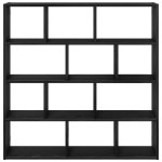 vidaXL Raft cubic de perete cu 12 compartimente negru lemn prelucrat