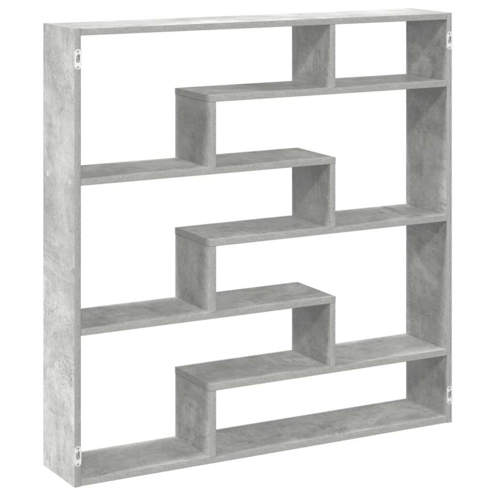 vidaXL Raft cubic perete cu 7 compartimente gri beton lemn prelucrat