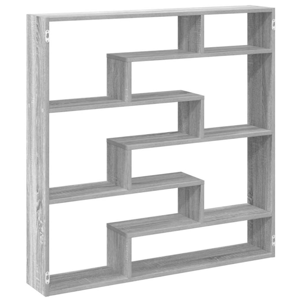 vidaXL Raft cubic perete cu 7 compartimente sonoma gri lemn prelucrat