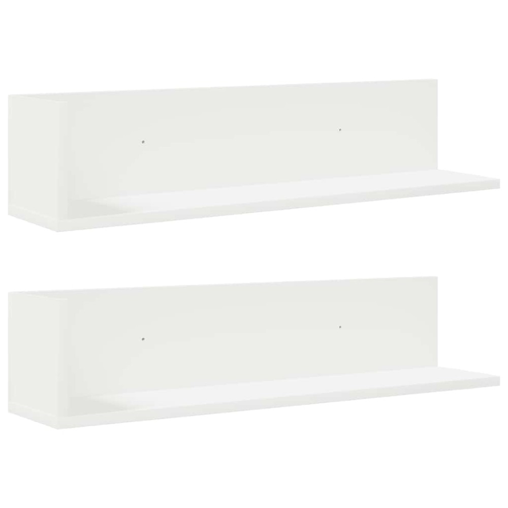 vidaXL Rafturi de perete, 2 buc., alb, 75x16,5x16,5 cm, lemn prelucrat