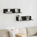 vidaXL Rafturi de perete 2 buc. negru, 75x16,5x16,5 cm, lemn prelucrat vidaXL Rafturi de perete 2 buc. negru, 75x16,5x16,5 cm, lemn prelucrat