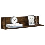 vidaXL Rafturi de perete 2 buc., stejar fumuriu, 75x16,5x16,5 cm, lemn