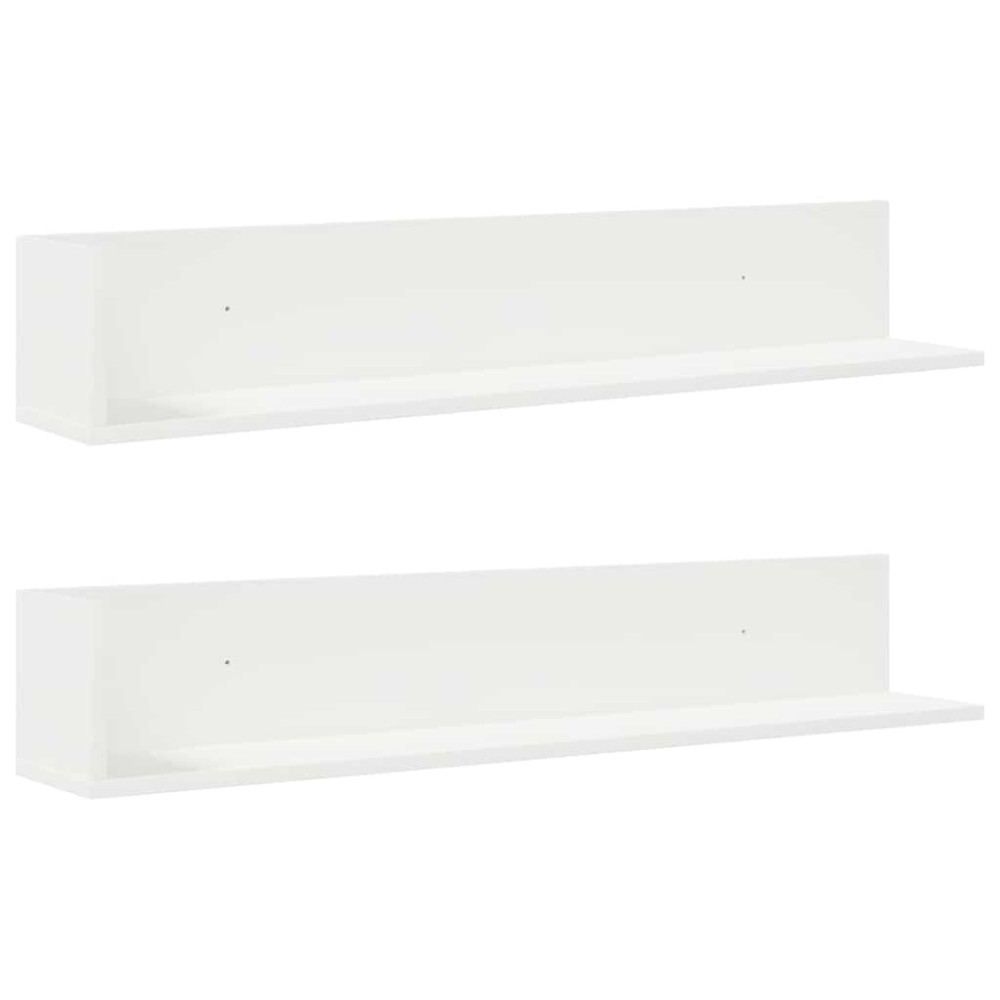 vidaXL Rafturi de perete 2 buc., alb, 100x16,5x16,5 cm, lemn prelucrat