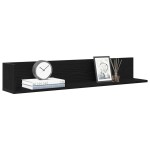 vidaXL Rafturi perete 2 buc. negru, 100x16,5x16,5 cm, lemn prelucrat vidaXL Rafturi perete 2 buc. negru, 100x16,5x16,5 cm, lemn prelucrat