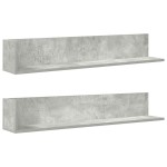 vidaXL Rafturi perete 2 buc. gri beton 100x16,5x16,5 cm lemn prelucrat vidaXL Rafturi perete 2 buc. gri beton 100x16,5x16,5 cm lemn prelucrat