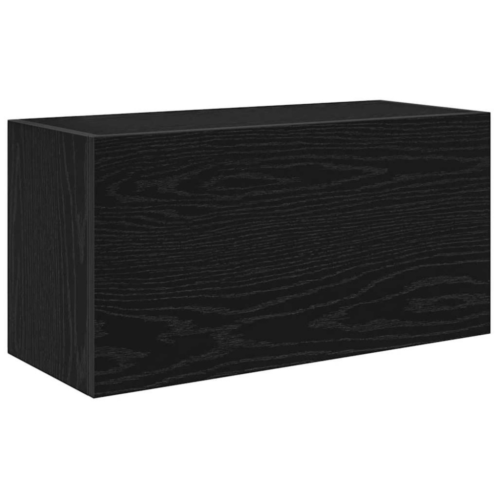 vidaXL Dulap de perete de baie, negru, 60x25x30 cm, lemn prelucrat
