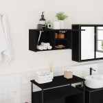 vidaXL Dulap de perete de baie, negru, 60x25x30 cm, lemn prelucrat vidaXL Dulap de perete de baie, negru, 60x25x30 cm, lemn prelucrat