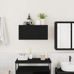 vidaXL Dulap de perete de baie, negru, 60x25x30 cm, lemn prelucrat vidaXL Dulap de perete de baie, negru, 60x25x30 cm, lemn prelucrat