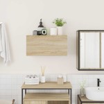 vidaXL Dulap perete baie, stejar sonoma, 60x25x30 cm, lemn prelucrat