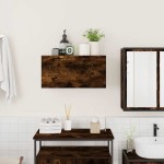 vidaXL Dulap perete baie, stejar fumuriu, 60x25x30 cm, lemn prelucrat