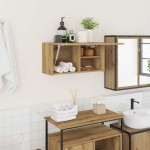 vidaXL Dulap perete baie stejar artizanal, 60x25x30 cm, lemn prelucrat vidaXL Dulap perete baie stejar artizanal, 60x25x30 cm, lemn prelucrat