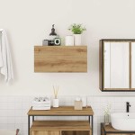 vidaXL Dulap perete baie stejar artizanal, 60x25x30 cm, lemn prelucrat vidaXL Dulap perete baie stejar artizanal, 60x25x30 cm, lemn prelucrat