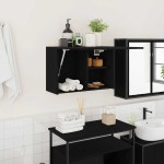 vidaXL Dulap de perete de baie, negru, 60x25x40 cm, lemn prelucrat vidaXL Dulap de perete de baie, negru, 60x25x40 cm, lemn prelucrat