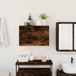 vidaXL Dulap perete baie, stejar fumuriu, 60x25x40 cm, lemn prelucrat