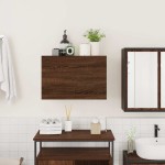 vidaXL Dulap perete de baie, stejar maro, 60x25x40 cm, lemn prelucrat