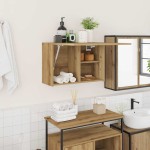 vidaXL Dulap perete baie stejar artizanal, 60x25x40 cm, lemn prelucrat vidaXL Dulap perete baie stejar artizanal, 60x25x40 cm, lemn prelucrat