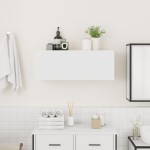 vidaXL Dulap de perete de baie, alb, 80x25x30 cm, lemn prelucrat vidaXL Dulap de perete de baie, alb, 80x25x30 cm, lemn prelucrat