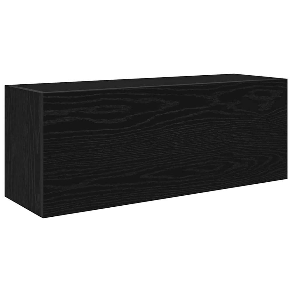 vidaXL Dulap de perete de baie, negru, 80x25x30 cm, lemn prelucrat