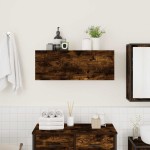 vidaXL Dulap perete baie, stejar fumuriu, 80x25x30 cm, lemn prelucrat