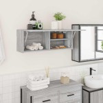 vidaXL Dulap perete baie, gri sonoma, 80x25x30cm, lemn prelucrat vidaXL Dulap perete baie, gri sonoma, 80x25x30cm, lemn prelucrat