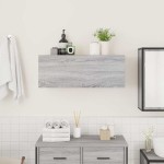 vidaXL Dulap perete baie, gri sonoma, 80x25x30cm, lemn prelucrat vidaXL Dulap perete baie, gri sonoma, 80x25x30cm, lemn prelucrat