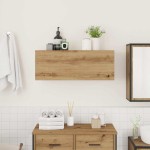 vidaXL Dulap perete baie stejar artizanal, 80x25x30 cm, lemn prelucrat vidaXL Dulap perete baie stejar artizanal, 80x25x30 cm, lemn prelucrat